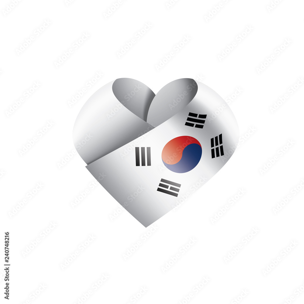 South Korean flag, vector illustration on a white background South Korean flag, vector illustration on a white background