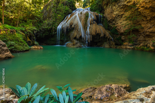 Koh-Laung waterfall  Beautiful waterwall in Mae Ping national park  Lamphun  province  ThaiLand.