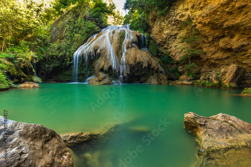 Koh-Laung waterfall, Beautiful waterwall in Mae Ping national park Lamphun province, ThaiLand.