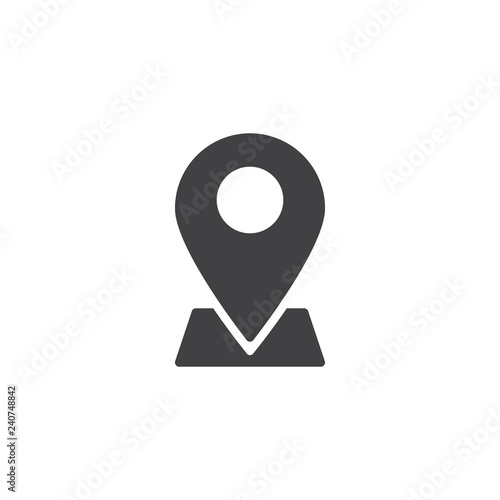Navigation pin vector icon. filled flat sign for mobile concept and web design. Map marker simple solid icon. Symbol, logo illustration. Pixel perfect vector graphics