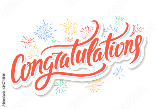 Congratulations card. Hand lettering