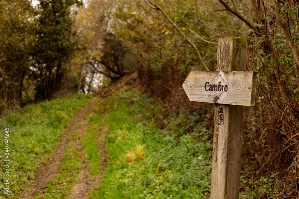 Signpost to Cambre in Coruna Spain Signpost to Cambre in Coruna Spain