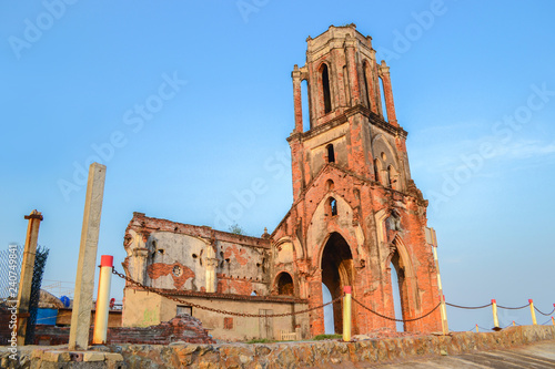 Photography Hai Hau Church, Ruin Church by the Bleach in Hai Hau city, Nam Dinh, Vietnam