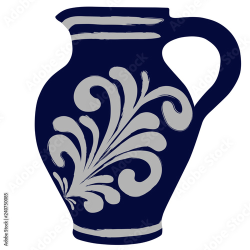 Bembel für Apfelwein, typisch in Frankfurt, Hessen Apfelwein Bembel, Tonkrug aus Hessen, Vektorgrafik