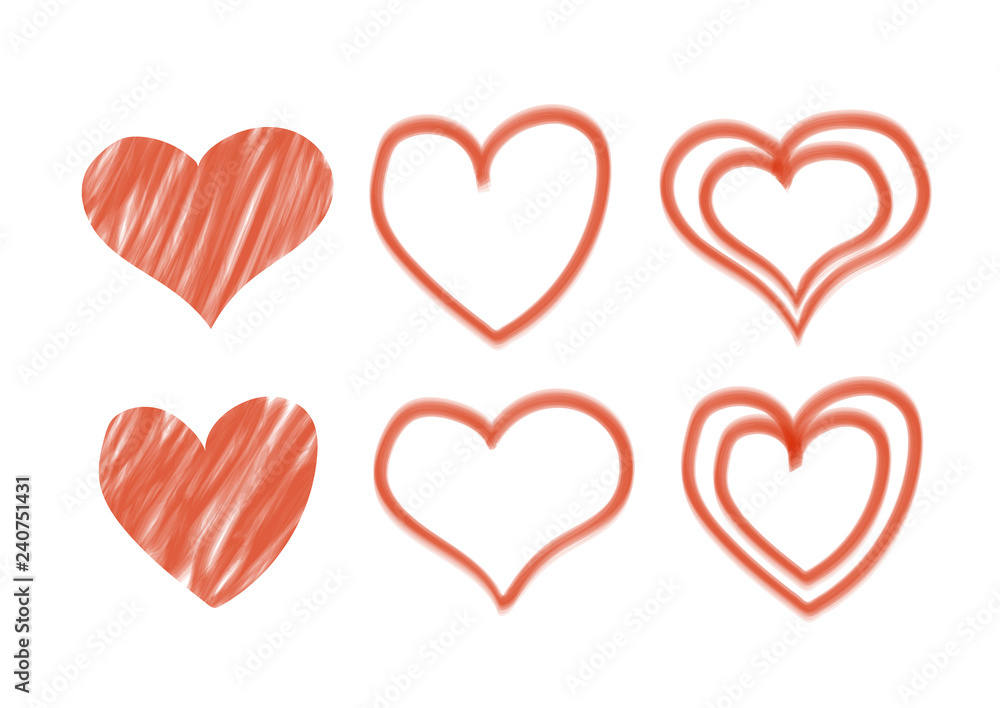 Valentine's day set with hand - drawn hearts. Vector illustration. EPS10