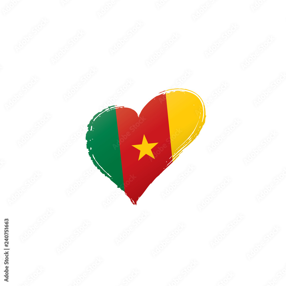 Cameroon flag, vector illustration on a white background