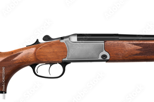 Classic hunting rifle isolated on white background