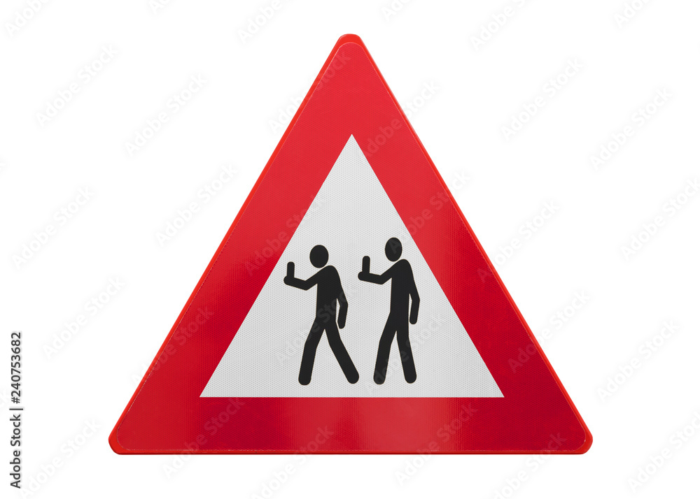 Traffic sign isolated - Smartphone zombies Traffic sign isolated - Smartphone zombies
