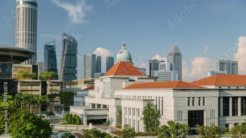 Timelapse of Parliament in Singapore from Boat Quay. ProRes 422 in 4k