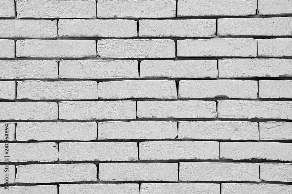 Square white brick wall background square house