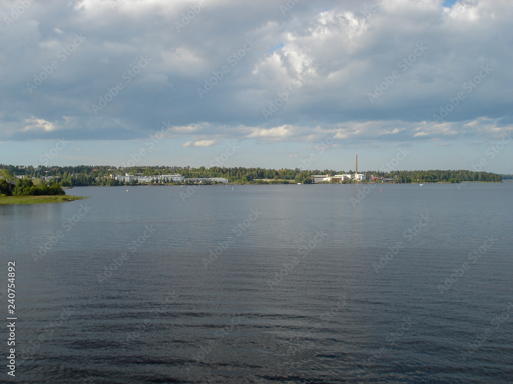 Kuopio lakes landscape at sunny day