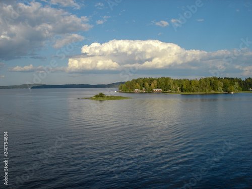 Kuopio lakes landscape at sunny day