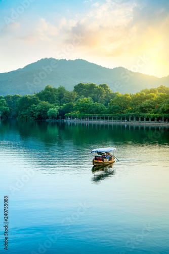 The Beautiful Landscape of West Lake in Hangzhou..