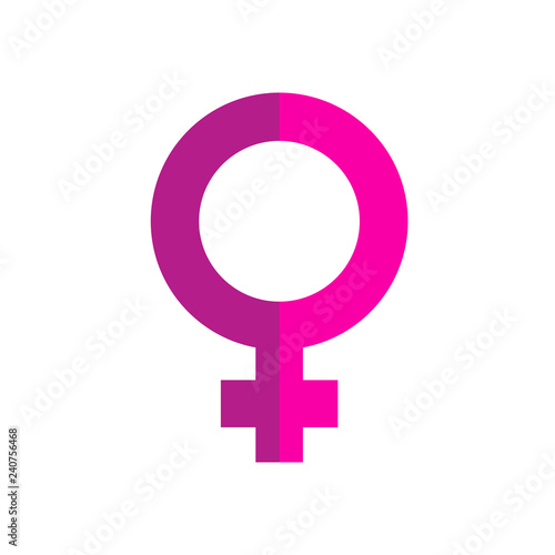 Icono plano símbolo femenino con dos tonos de rosa