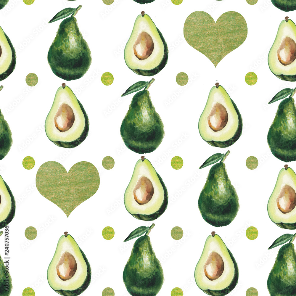 Watercolor avocado pattern Watercolor avocado pattern