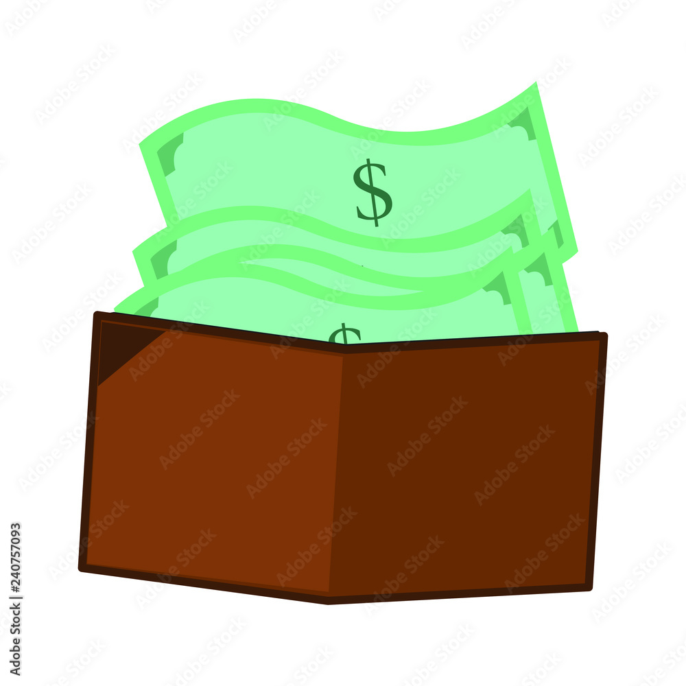 Wallet illustration full of money Wallet illustration full of money