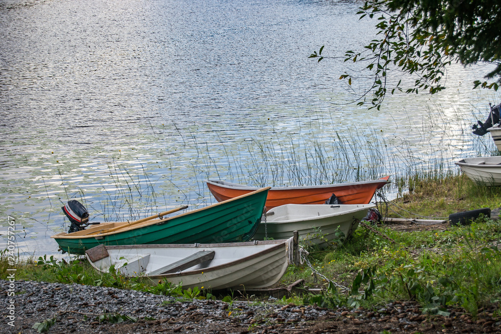 Bunch of boats parked at the lake in Kuopio Bunch of boats parked at the lake in Kuopio