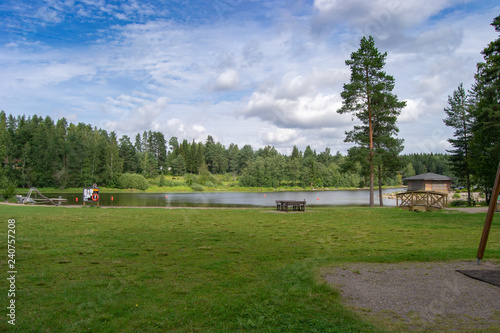 Landscape of a lake in Kuopio full of nature and green colors