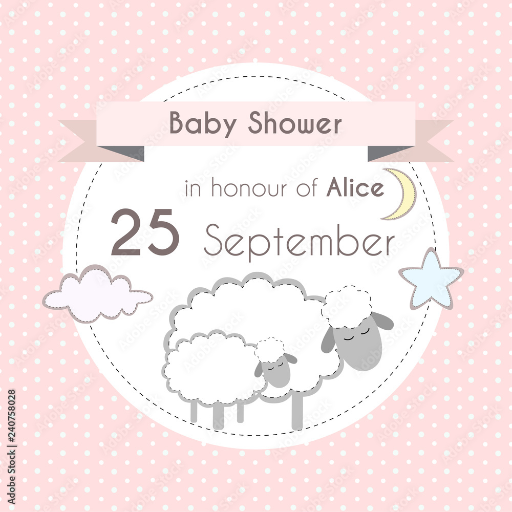 Fototapeta premium Baby shower invitation card