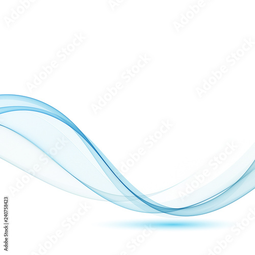 Blue modern abstract lines swoosh certificate - speed smooth wave border background. Vector illustration