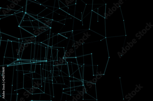 Blockchain technology concept. Big data visualization. 3D illustration. Distributed register technology