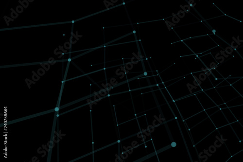 Blockchain technology concept. Big data visualization. 3D illustration. Distributed register technology