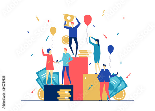 Financial success - flat design style colorful illustration