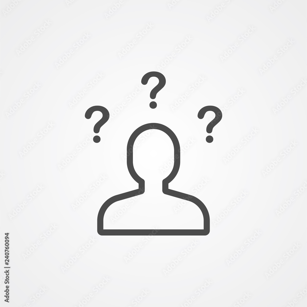 Questions vector icon sign symbol Questions vector icon sign symbol