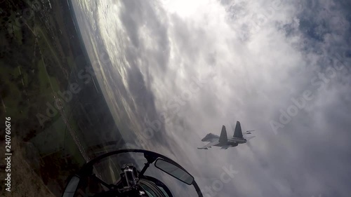 Two fighters in a turn