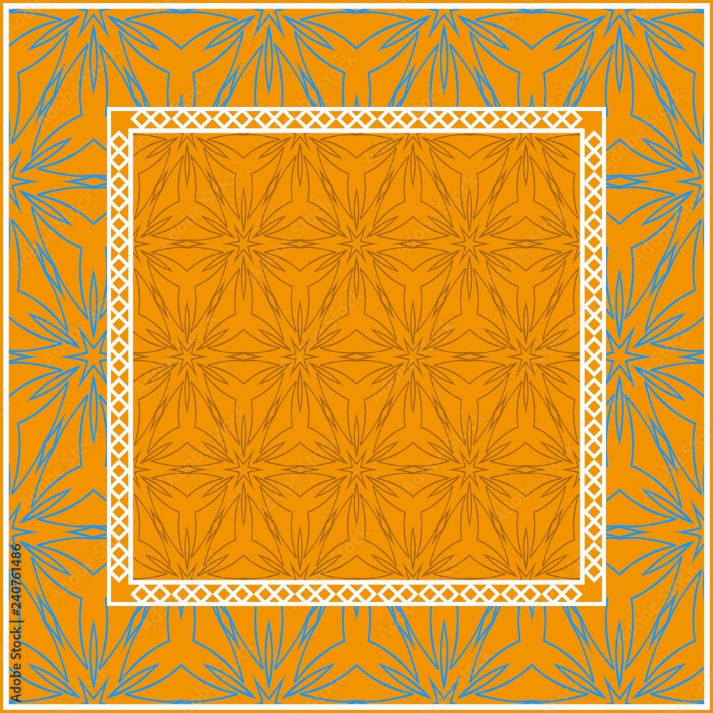 Obraz premium Decorative Geometric ornament with decorative border. Repeating sample figure and line. For modern interiors design, wallpaper, textile industry.