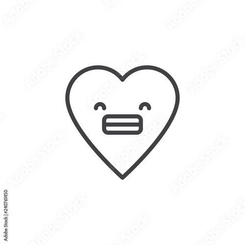 Free Download Grimacing Face emoticon outline icon. linear style sign for mobile concept and web design. Grimacing heart face character emoji line vector icon. Symbol, logo illustration. Vector graphics - GFXLoad