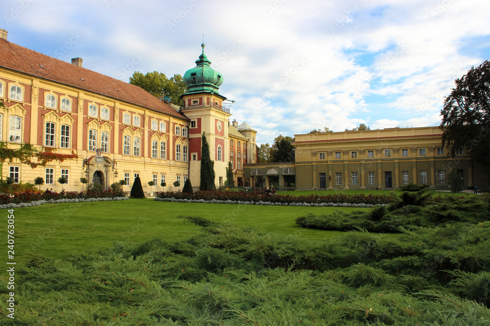 Historical Lancut Castle, Poland. View of a beautiful palace. Castle residence of the Lubomirski and Potocki families - Image