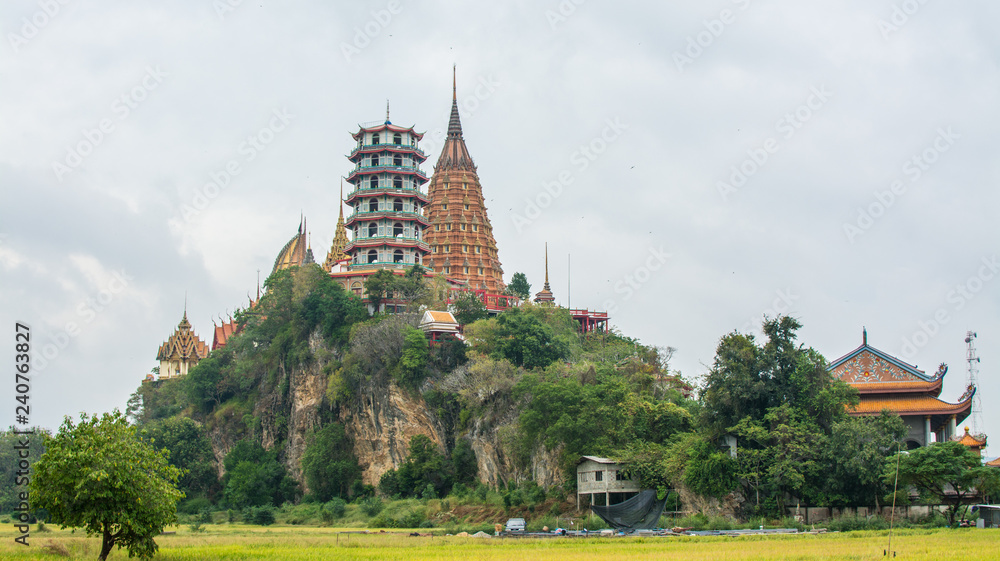 Landscape of Wat Tham Sua Thai temple in Kanchanaburi, Thailand - Image