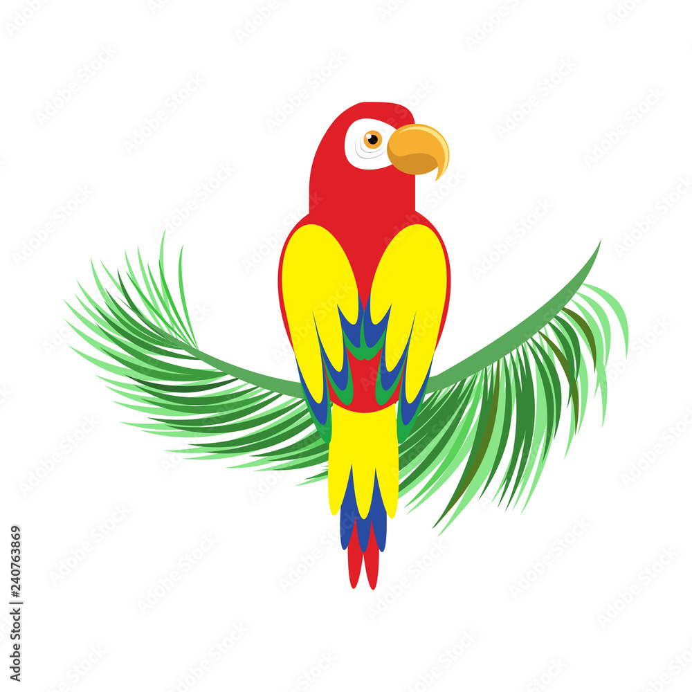 Icon of a sitting parrot. Tropical bird, simple parrot clipart ...