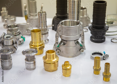 Fotografie Quick connect coupling for use process of compressed air, hydraulic, pneumatic,