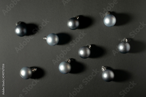 Multiple Christmas baubles creative decoration pattern with the black background