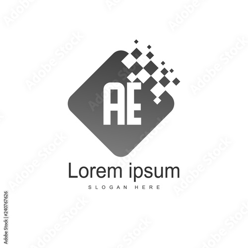 Initial Letter AE Logo Template Vector Design