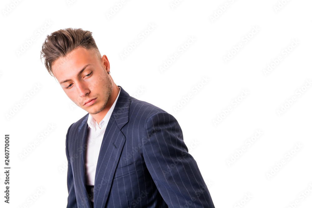 Elegant young man with business suit in studio Elegant young man with business suit in studio