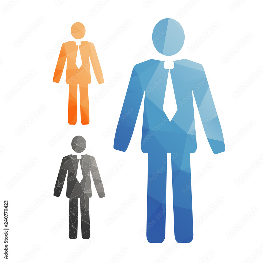 set of stylized man in a tie, office workers set of stylized man in a tie, office workers