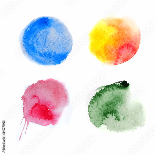 set of watercolor stains