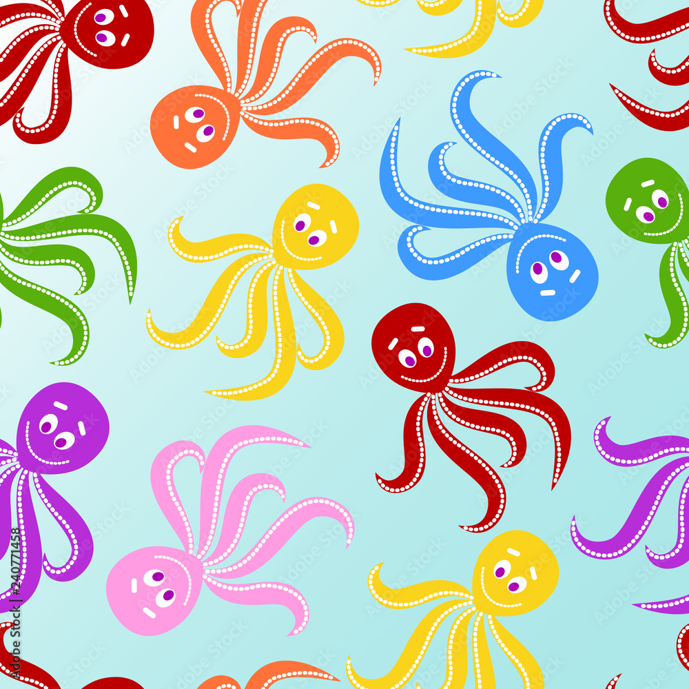 Pink Octopus illustration pattern Pink Octopus illustration pattern
