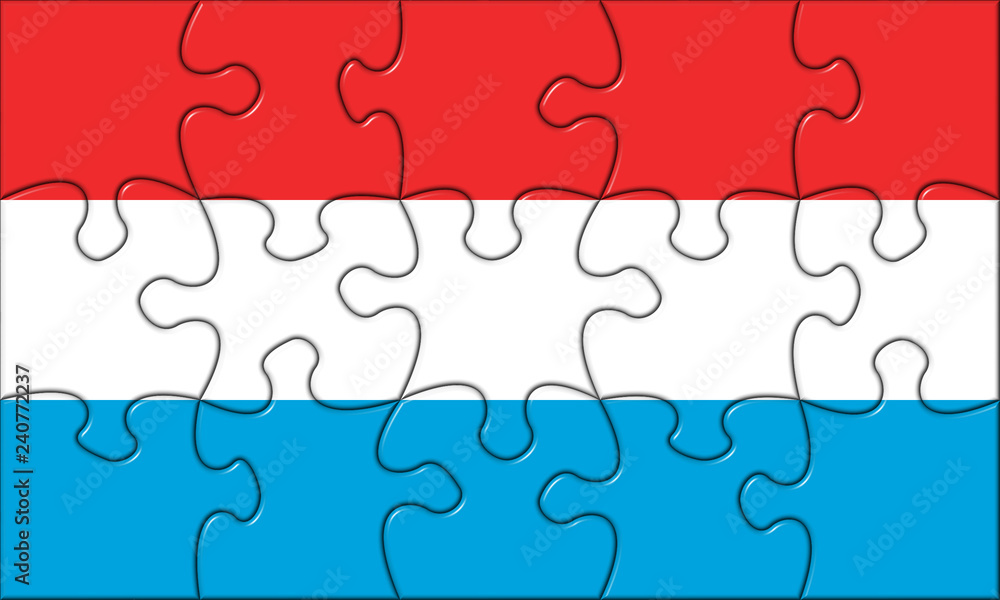 Fototapeta premium Luxembourg Flag Puzzle Pieces
