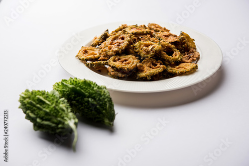 Karela Chips or Bitter Gourd Fry is a healthy snack recipe