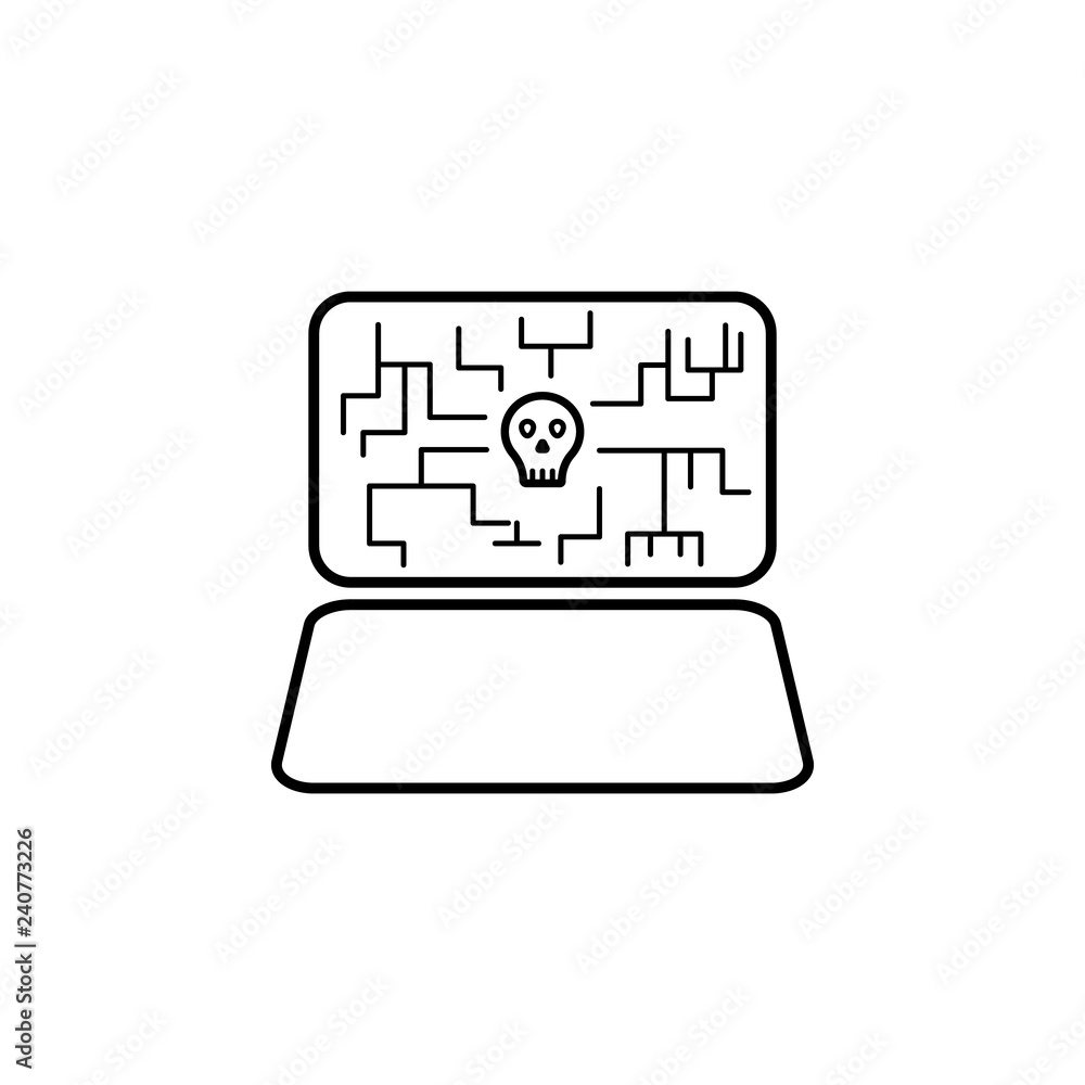 Hacker, virus icon on white background. Can be used for web, logo, mobile app, UI UX Hacker, virus icon on white background. Can be used for web, logo, mobile app, UI UX