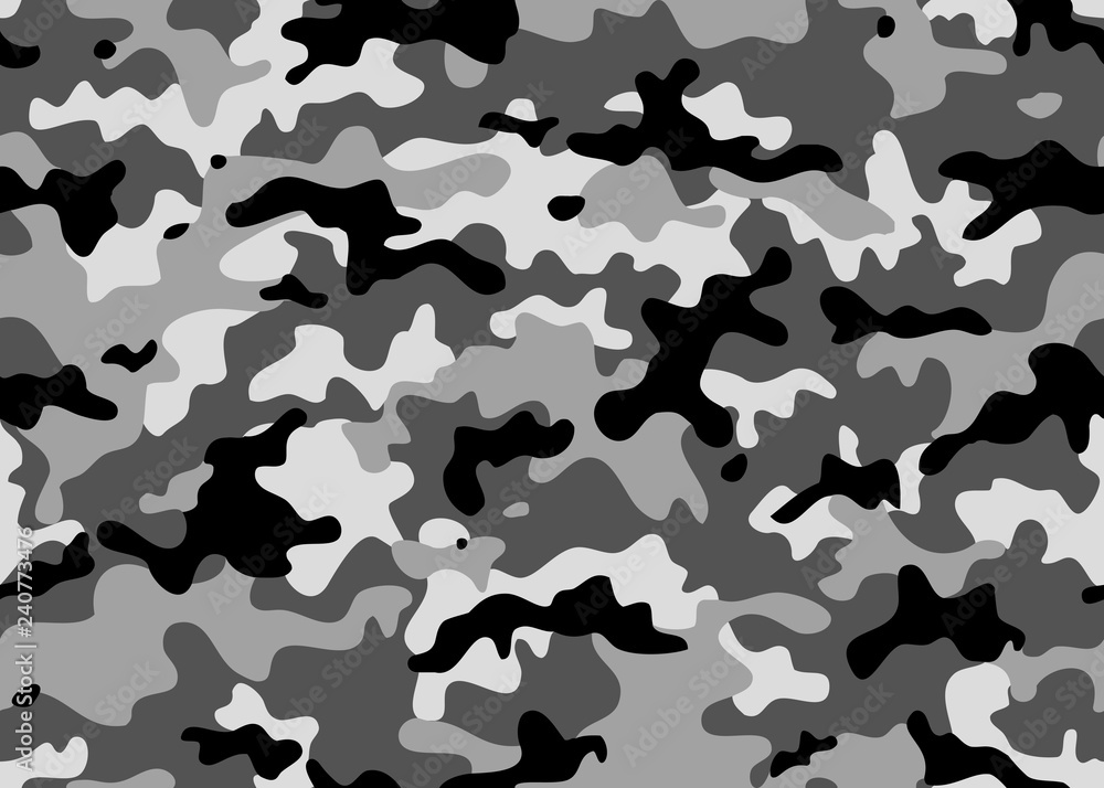 Black and white camouflage repeats seamless. Masking camo. Classic clothing  print. Vector monochrome seamless pattern Stock Vector | Adobe Stock