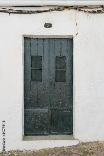 Old Portuguese, front door, entrance with ornaments, antique