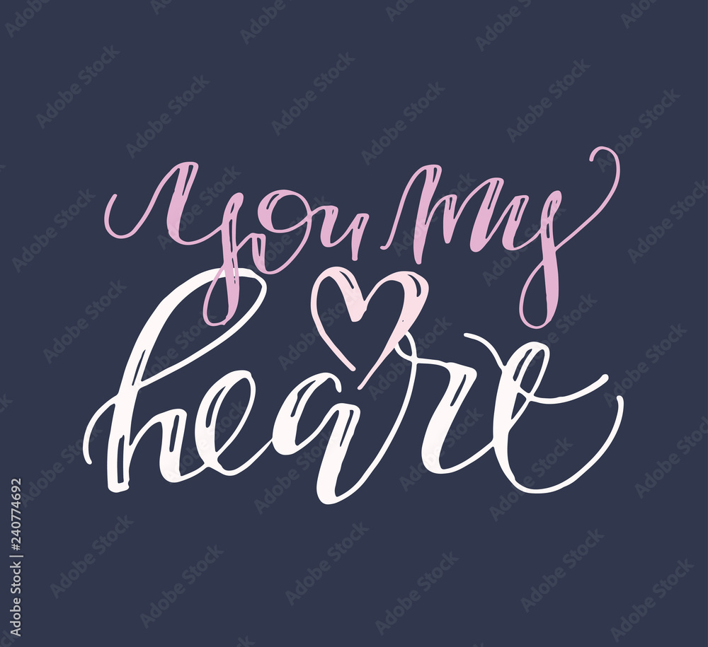 Hand drawn doodle lettering - love you