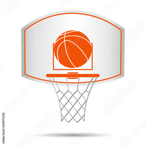 Basketball basket, hoop, ball