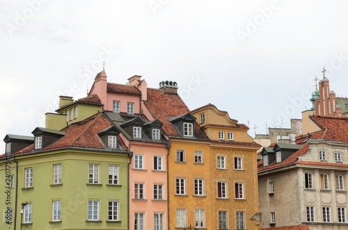 Colorful houses in Warsaw, Poland