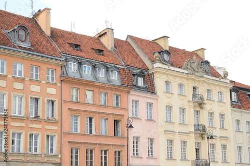 Color facades in Warsaw, Poland